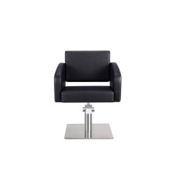 Sillon Peluqueria Nicolle Negra Base Cuadrada Cromada
