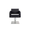 Sillon Peluqueria Nicolle Negra Base Cuadrada Cromada