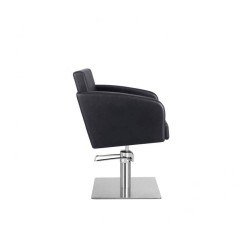Sillon Peluqueria Nicolle Negra Base Cuadrada Cromada
