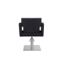 Sillon Peluqueria Nicolle Negra Base Cuadrada Cromada