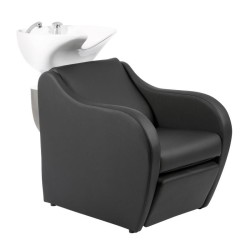 Lavacabezas Metri Electrico Negro Ceramica Blanca