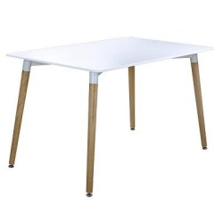 Mesa quadrada nórdica branca 120 x 80Cm