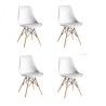 Conjunto de 4 cadeiras Eiffel brancas com almofada