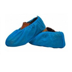 Capas para sapatos descartáveis CPE azul 100 unidades.