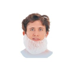 Cobre-barba TST em polipropileno Branco 100 unidades.