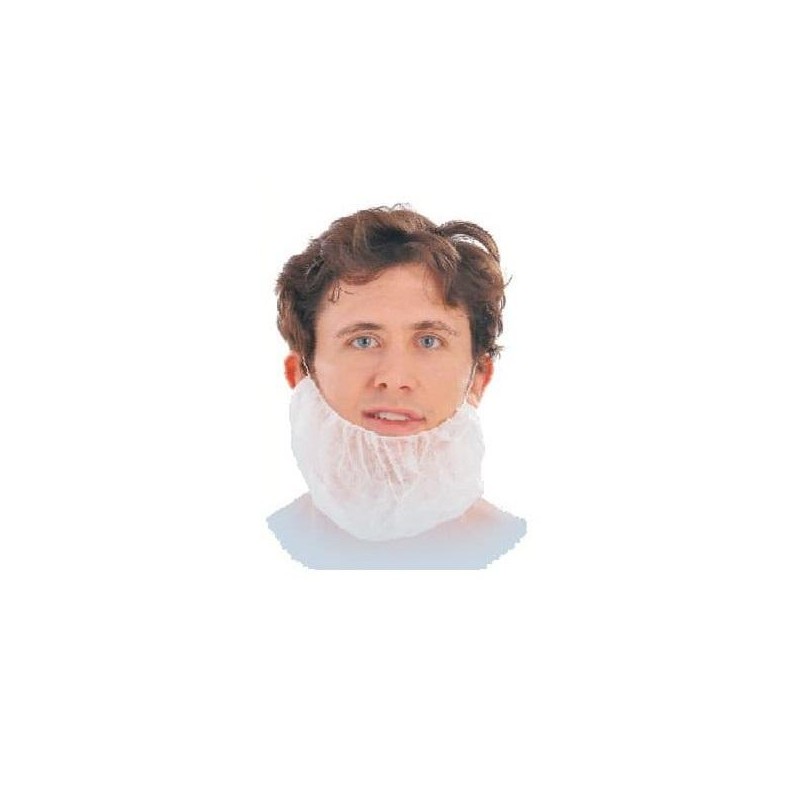 Cobre-barba TST em polipropileno Branco 100 unidades.
