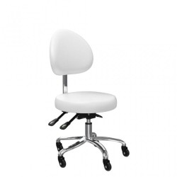 Taburete Con Respaldo Pedicura Rita XS Blanco