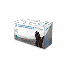 Luvas de nitrilo pretas sem pó tamanho S