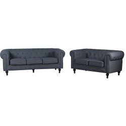 Sillon Chester Gris 3 Plazas