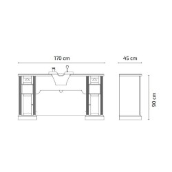 Lavacabezas con Mueble de Barberia William 5B/22 ( Pica Negra )