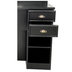 Toucador de Barbearia Bansa Preto com Cerâmica Preta