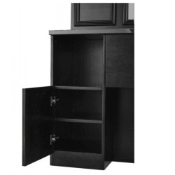 Toucador de Barbearia Bansa Preto com Cerâmica Preta