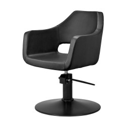 Silla Peluqueria Whim Negra Base Redonda Negra