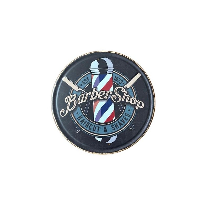 Placa Decoracion Barberia Redonda 1