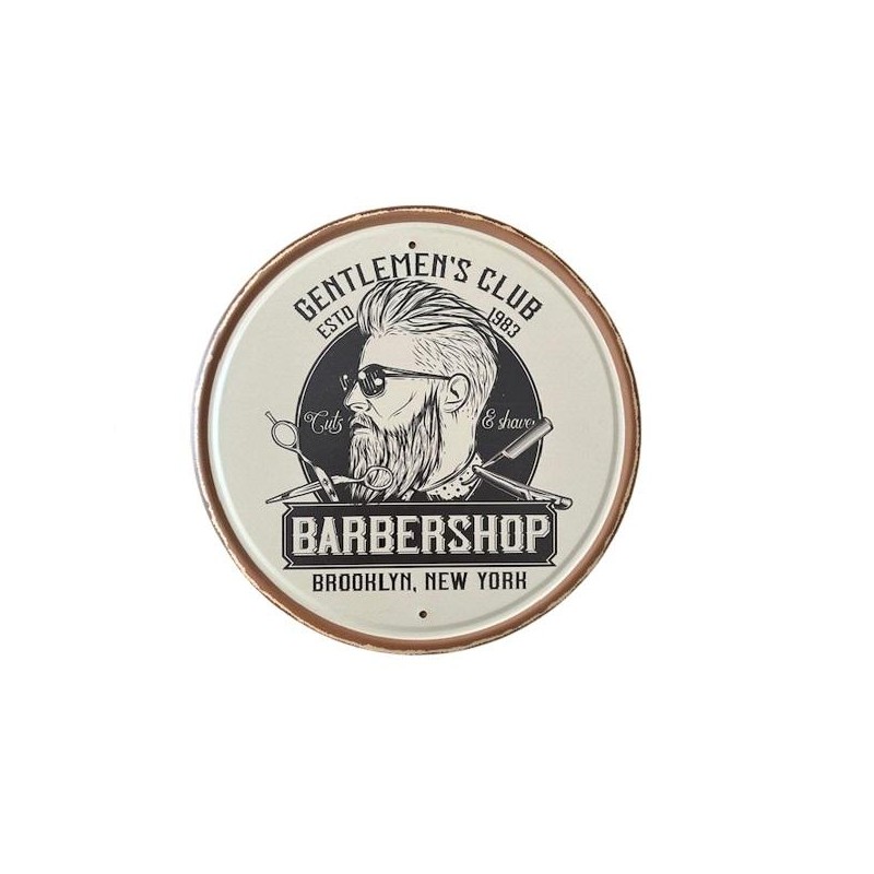 Placa Decoracion Barberia Redonda 3
