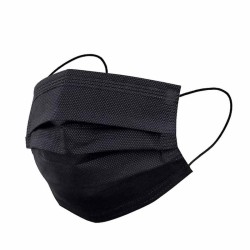 Máscaras cirúrgicas descartáveis de 3 camadas (50 unid.) Preto