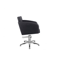 Sillon Peluqueria Nicolle Negra Base Estrella Cromada