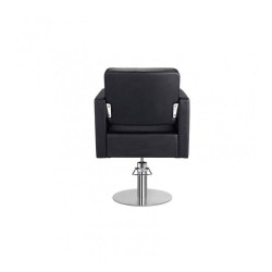 Sillon Peluqueria Giselle Negra Base Redonda Cromada