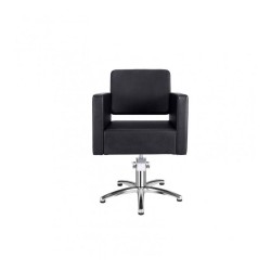 Sillon Peluqueria Giselle Negra Base Estrella Cromada
