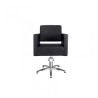 Sillon Peluqueria Giselle Negra Base Estrella Cromada