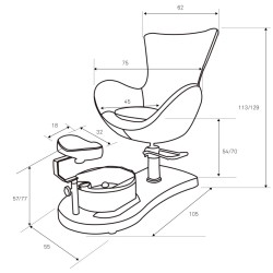 Sillon Pedicura con Bañera Crem