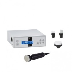 Equipamento de esfoliação com peça de mão rotativa e quatro cabeças