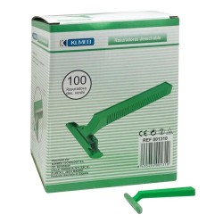 Rasuradoras desechables de 1 hoja. 100 uds Verdes