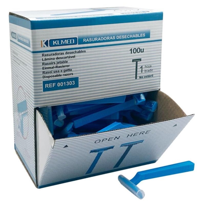 Rasuradoras desechables de 1 hoja. 100 uds