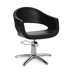 Silla Peluqueria Gala Negra Base Cromada Estrella