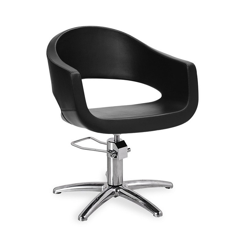 Silla Peluqueria Gala Negra Base Cromada Estrella