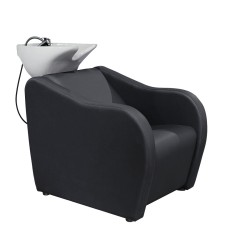 Lavacabezas Peluqueria Velaris Negro Ceramica Blanca