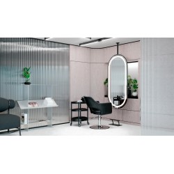 Tocador Peluqueria LOOP Ovalado LED Marco negro
