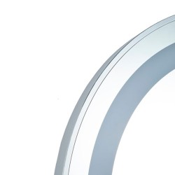 Bancada Oval Cabeleireiro LED LOOP  Moldura Prata