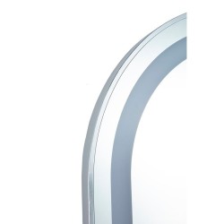 Bancada Oval Cabeleireiro LED LOOP  Moldura Prata