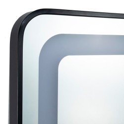 Tocador Peluqueria REC Rectangular LED Marco Negro