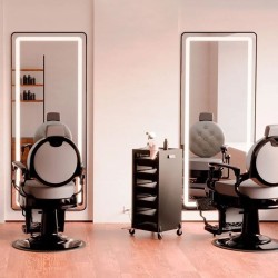 Tocador Peluqueria REC Rectangular LED Marco Negro
