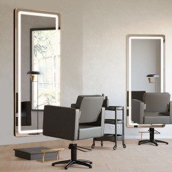 Tocador Peluqueria REC Rectangular LED Marco Dorado