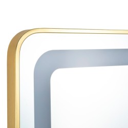 Tocador Peluqueria REC Rectangular LED Marco Dorado