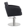 Sillon Peluqueria Nicolle Negra Base Redonda Cromada