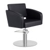 Sillon Peluqueria Nicolle Negra Base Redonda Cromada