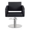 Sillon Peluqueria Nicolle Negra Base Redonda Cromada