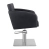 Sillon Peluqueria Loris Negra Base Cuadrada Cromada