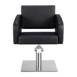 Sillon Peluqueria Loris Negra Base Cuadrada Cromada
