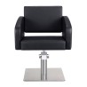 Sillon Peluqueria Loris Negra Base Cuadrada Cromada