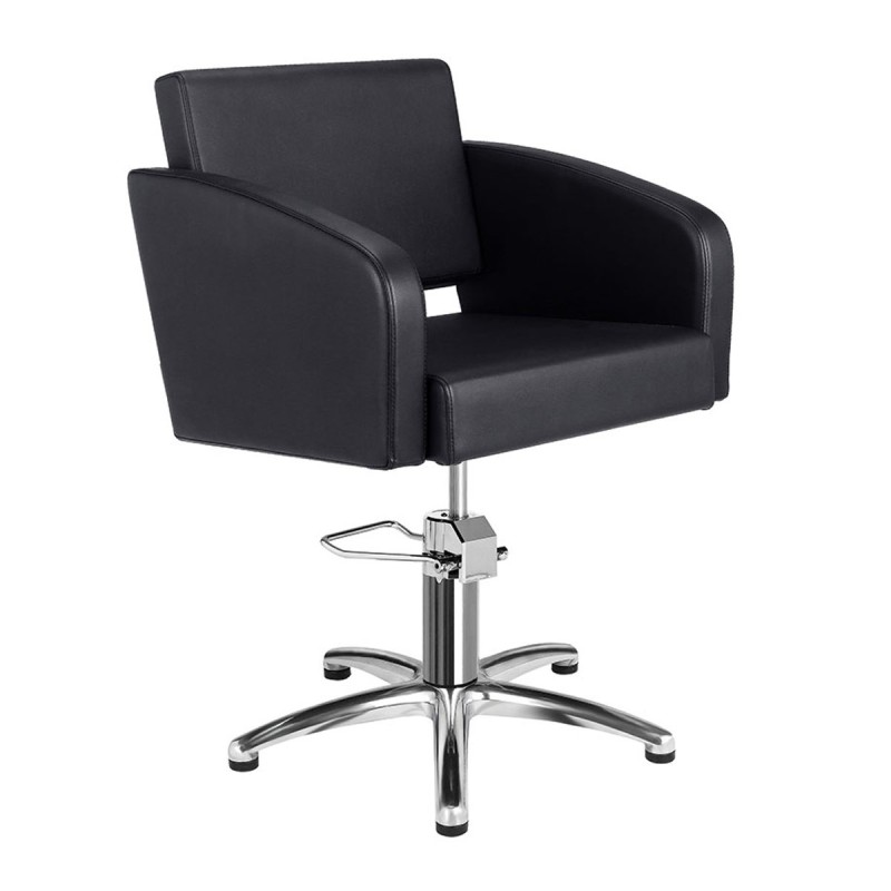 Sillon Peluqueria Nicolle Negra Base Estrella Cromada Sillon Peluqueria Nicolle Negra Base Estrella Cromada