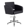 Sillon Peluqueria Nicolle Negra Base Estrella Cromada