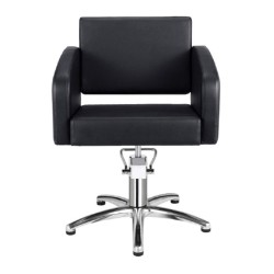 Sillon Peluqueria Nicolle Negra Base Estrella Cromada