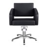 Sillon Peluqueria Nicolle Negra Base Estrella Cromada