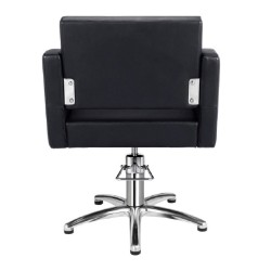 Sillon Peluqueria Nicolle Negra Base Estrella Cromada