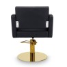 Sillon Peluqueria Loris Negra Base Redonda Dorada
